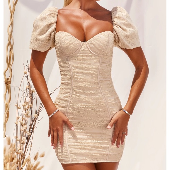 Oh Polly- ruffled sleeve mini lace/mesh dress - Picture 1 of 6